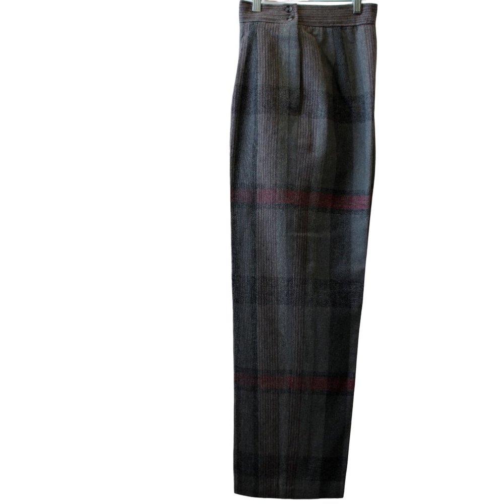 John Meyer, Size 12, Grey Plaid Wool Slacks